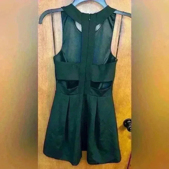 Lulus Cutout and About Black Skater Dress Size Small Black Stretch Open Back - Picture 2 of 7